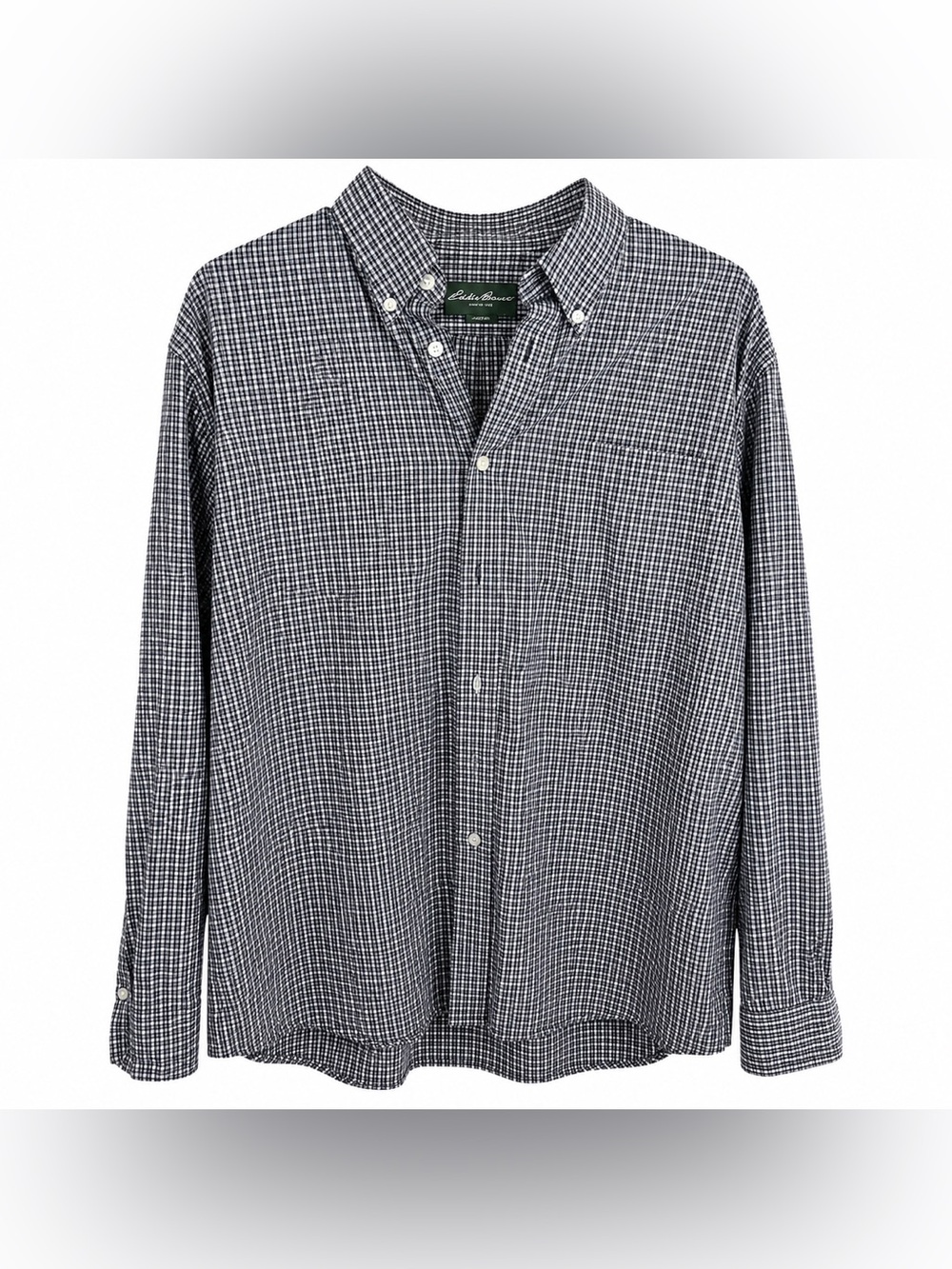 Eddie Bauer Wrinkle Resistant‎ Gingham Button Down Shirt L Relaxed Fit